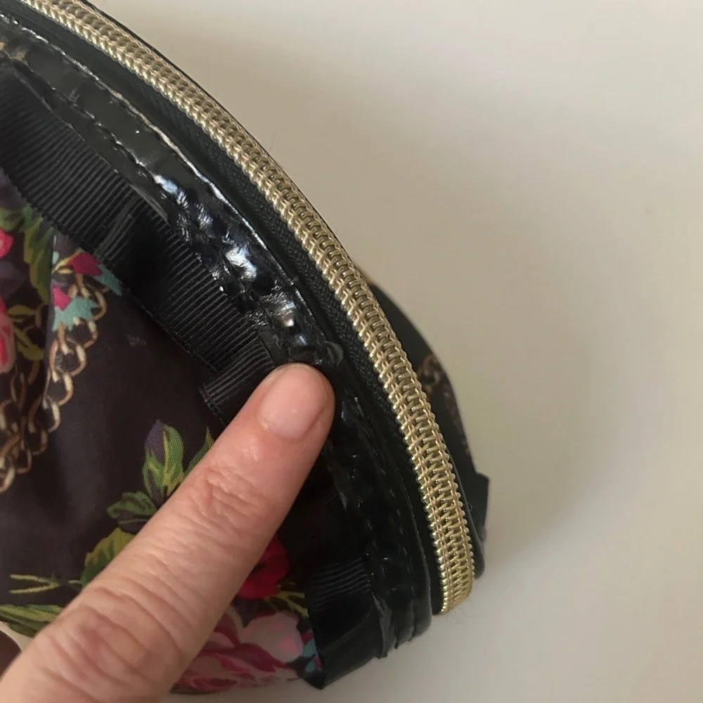 Betsey Johnson Black floral Cosmetic bag